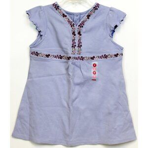 2005 Gymboree Romantic Garden Shirt sz 9 Lavender Roses Embroidered Empire Waist